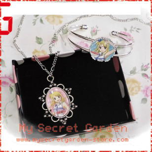 Fairy Tail Lucy Heartfilia / Flower Child Lunlun Lulu, The Flower Angel 花の子ルンル anime Cabochon Necklace and Bracelet Set 1a or 1b